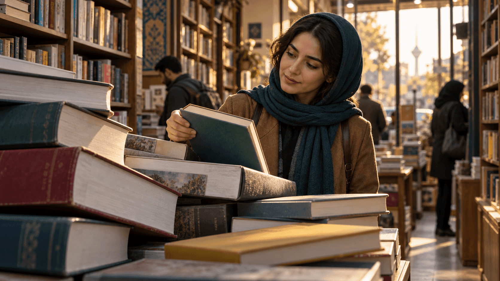 دانش‌آموز ایرانی در کتاب‌فروشی بین انبوه منابع نامتناسب و یک انتخاب روشن مردد است