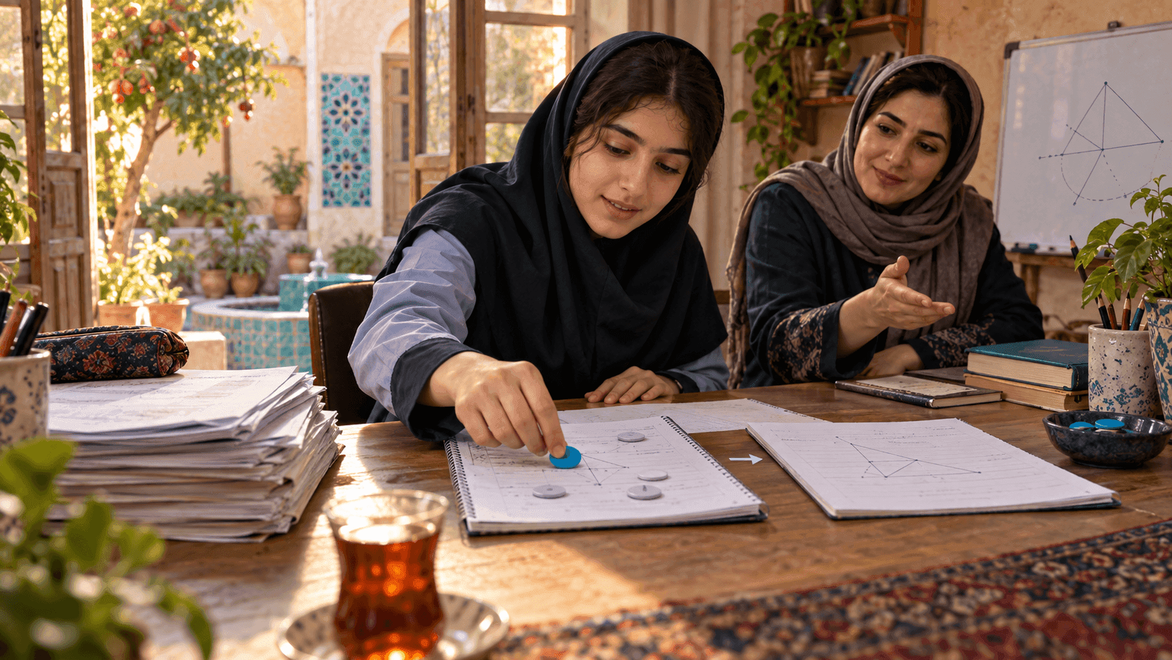 دانشآموزی که با کمک بازخورد مدرس مسیر حل مستقل مسئله را پیدا میکند